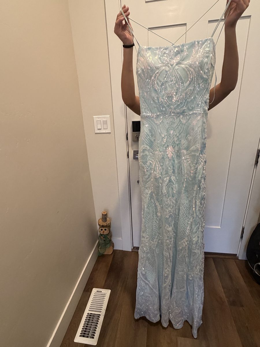 Light Blue Sequin Prom/Formal Dress - Size 5