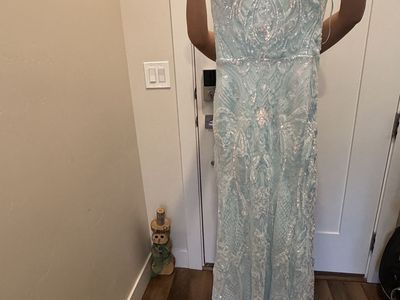 Light Blue Sequin Prom/Formal Dress - Size 5