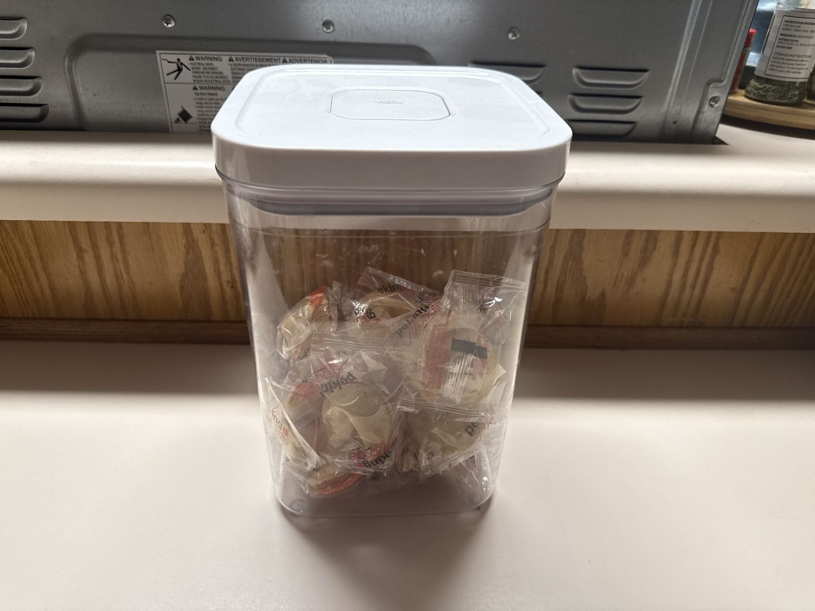 OXO Good Grips Pop Container with White Lid and Fortune Cookies