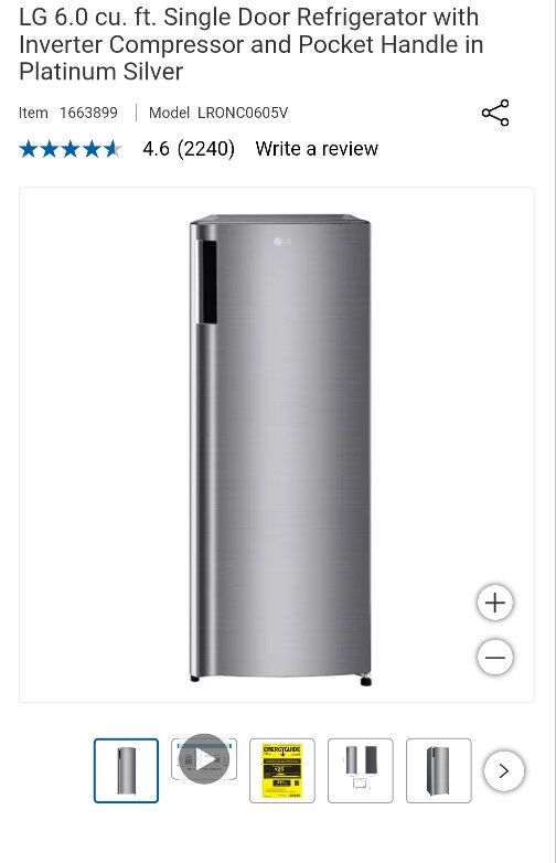 New Unused LG 6.0 cu. ft Refrigerator