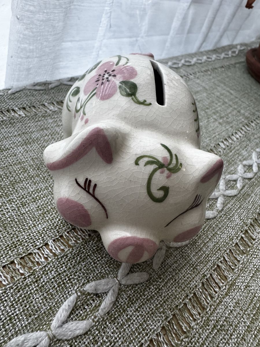 Vintage hand painted piggy bank 