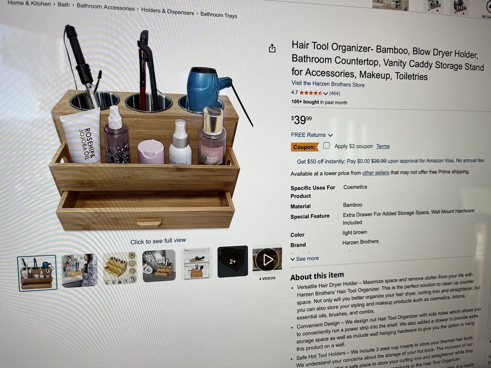 Harzen brothers hair tool organizer like new!