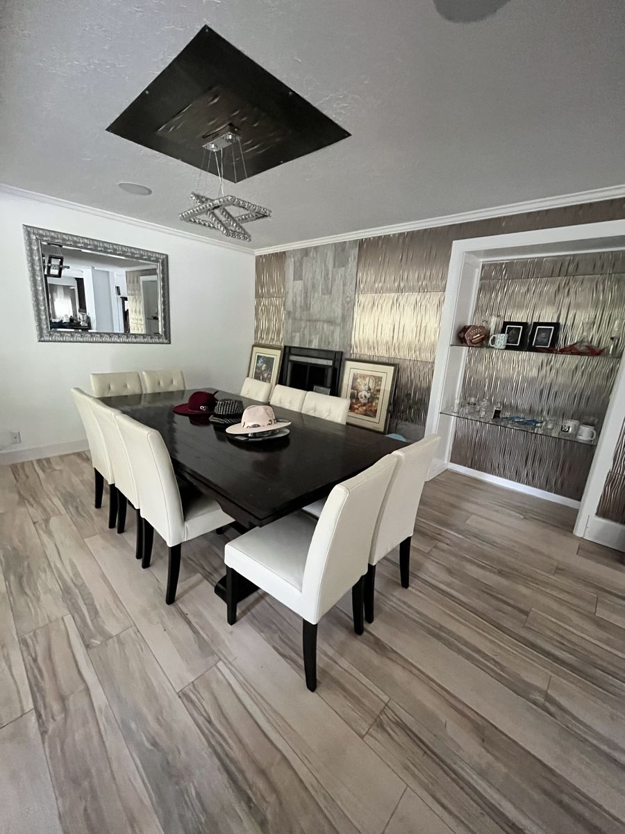 Dining Table Large w/ leather chairs