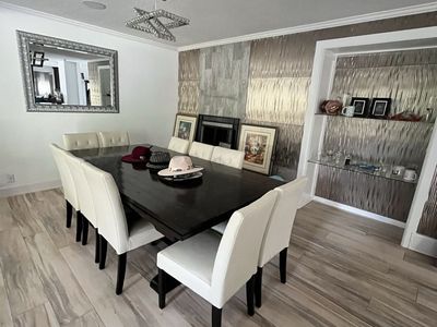 Dining Table Large w/ leather chairs