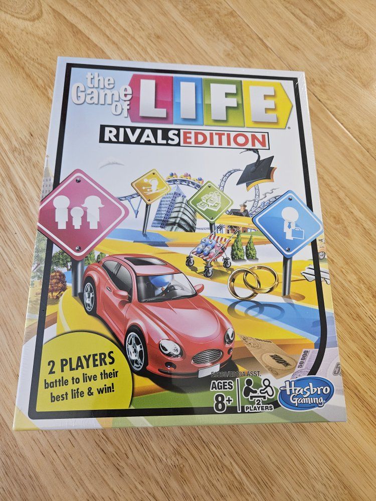 NEW The Game of Life: Rivals Edition - Hasbro Gaming - 2 Player Board Game - New Sealed