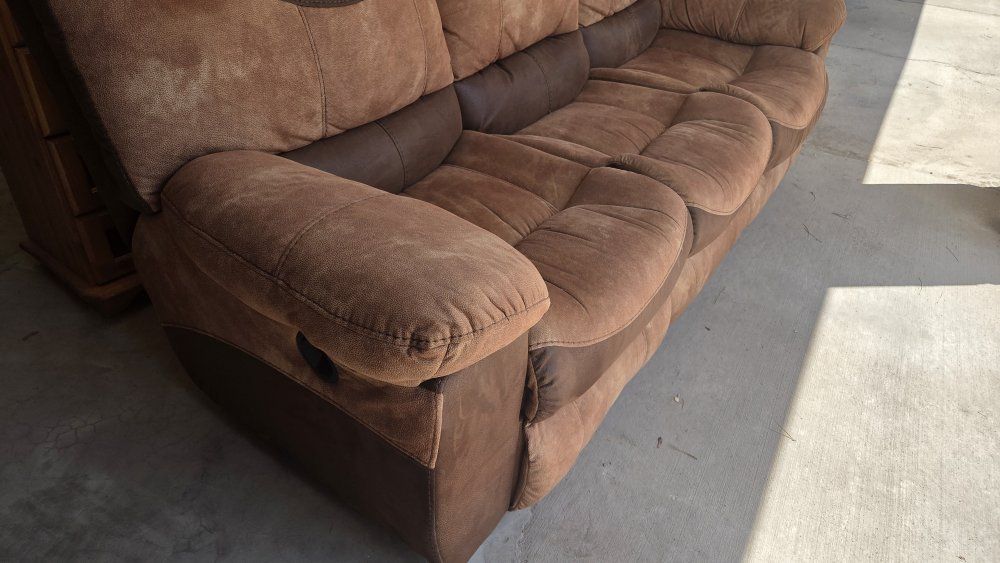 Used Two-Tone Brown Reclining Couch