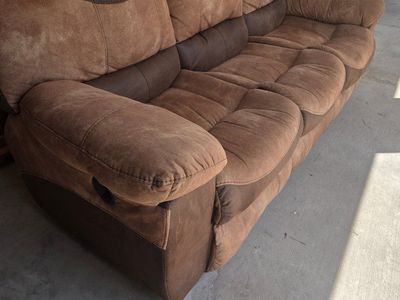 Used Two-Tone Brown Reclining Couch