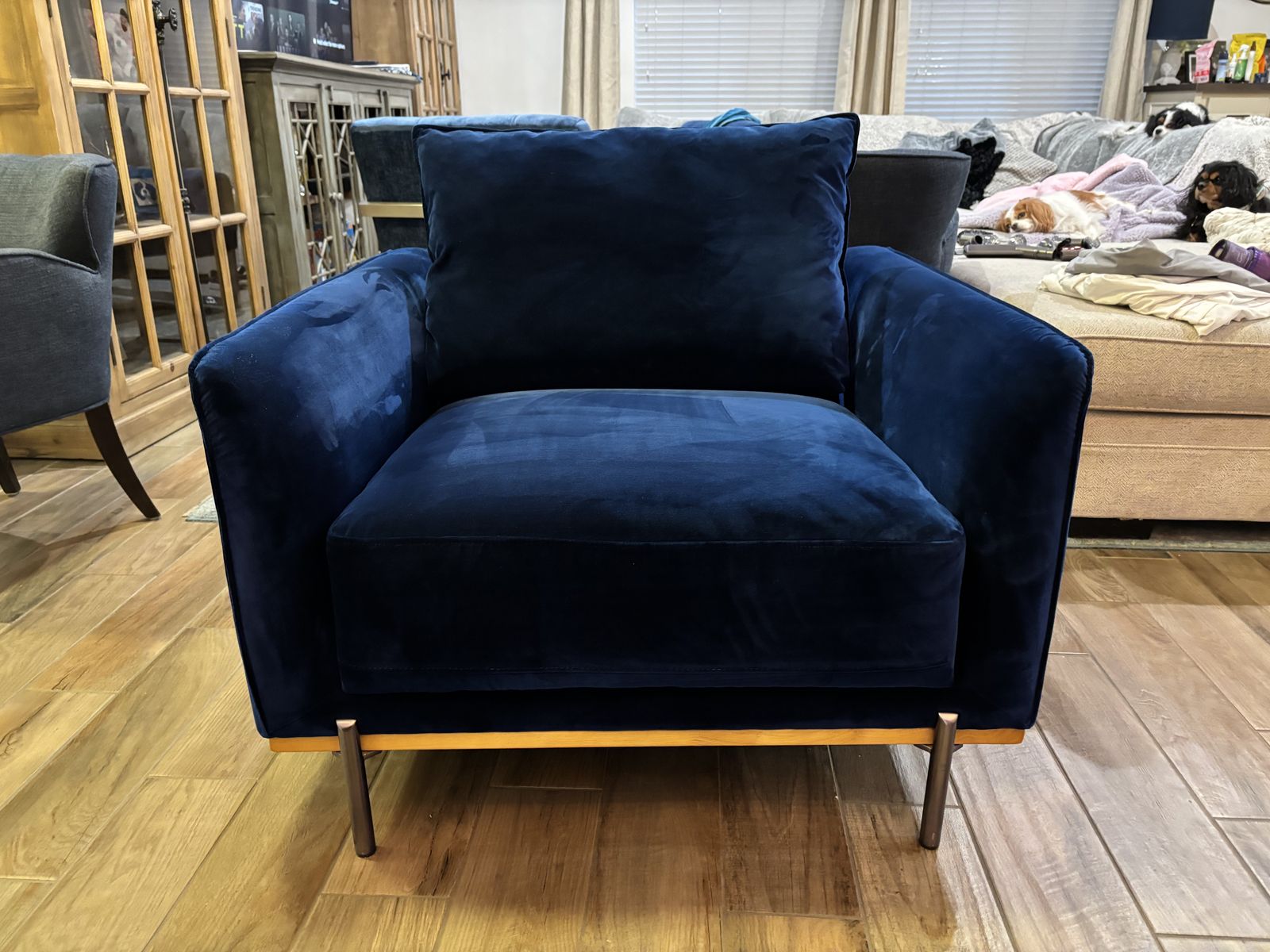 Navy Blue Velvet Chair