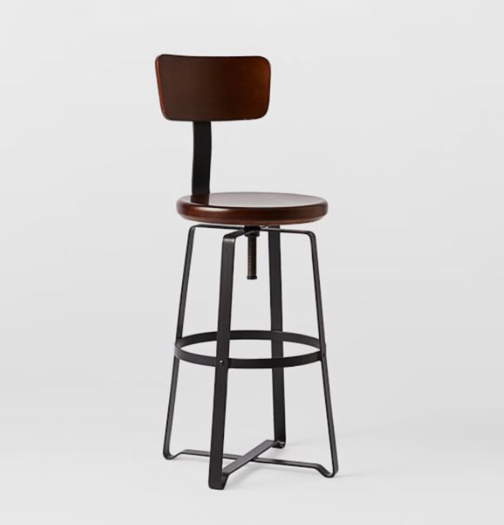 West Elm Adjustable Industrial Swivel Stool