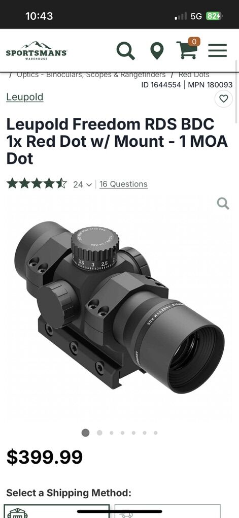 Like New Leupold Freedom RDS BDC 1 MOA W/Mount