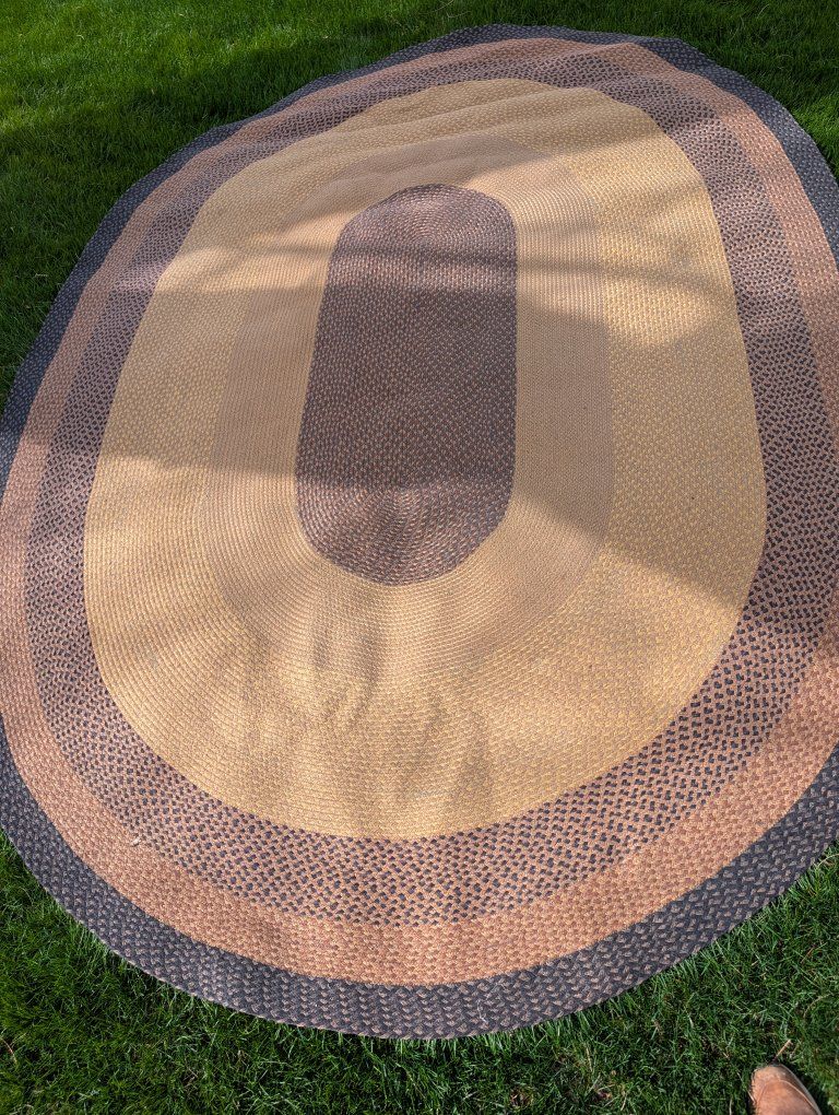 8 x 11 woven hemp oval rug