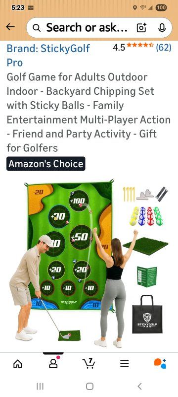 New in Box! Golf Chipping Set w/velcro golf balls