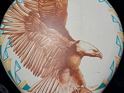Signed Mike Kanteena Native American Eagle Pillow Vase Ceramic Art Decor
