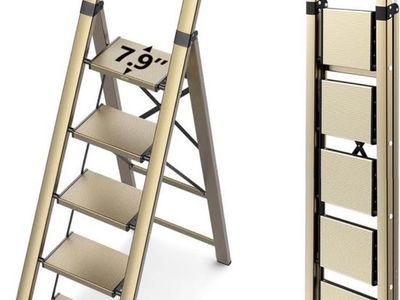 WOA (Brown Gold) 5-Step Lightweight Folding Ladder