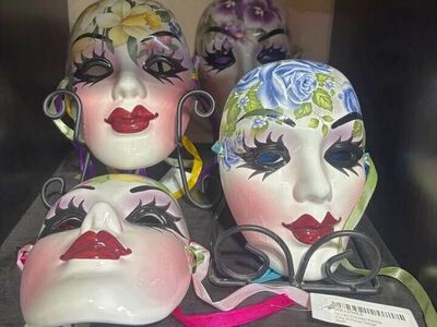 Brand new Porcelain 7” x 5” painted face mask decor $20 each cash/venmo in Draper
