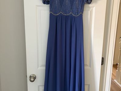 Beautiful Blue Dress with Bead Work