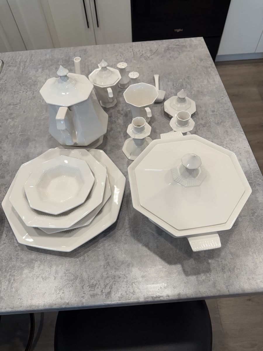 Independence Ironstone by Castleton China Inc White Octagonal Dinnerware Set