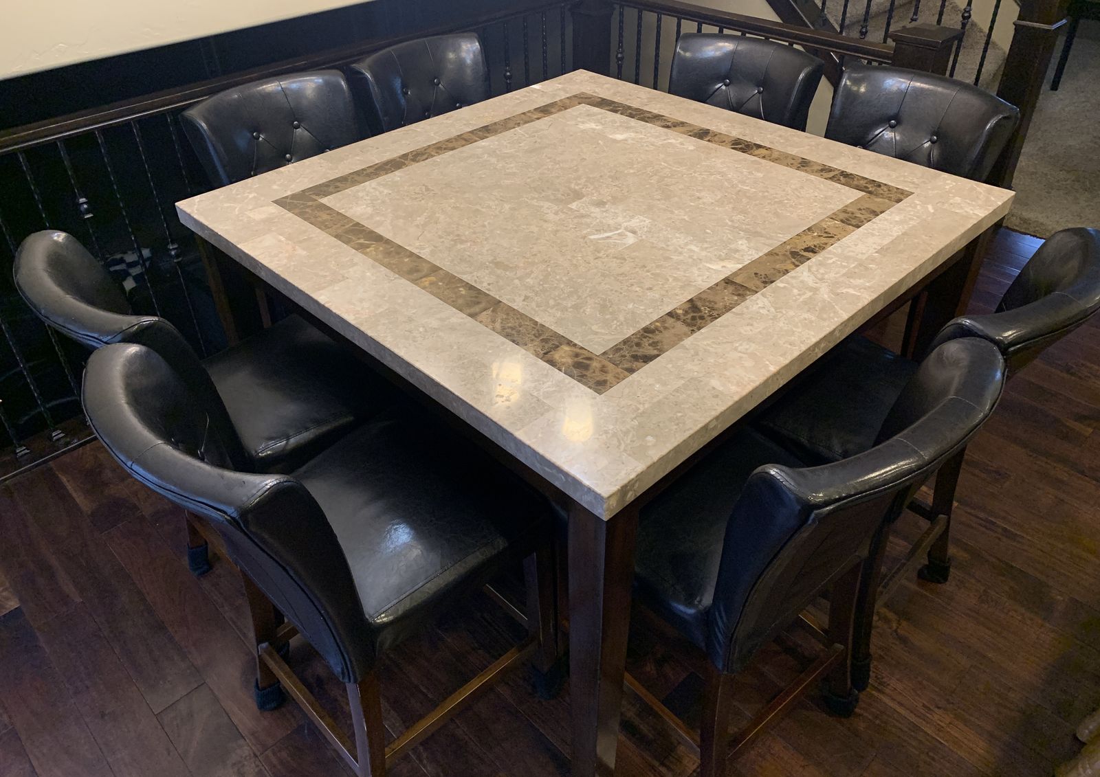 Large Marble / Stone Dining Table + 8 Chairs