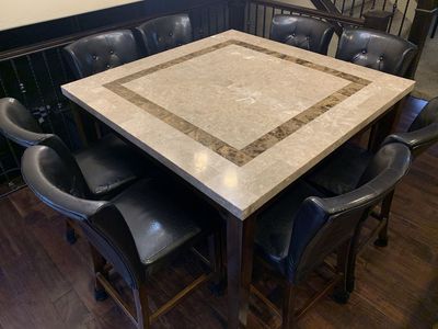 Large Marble / Stone Dining Table + 8 Chairs