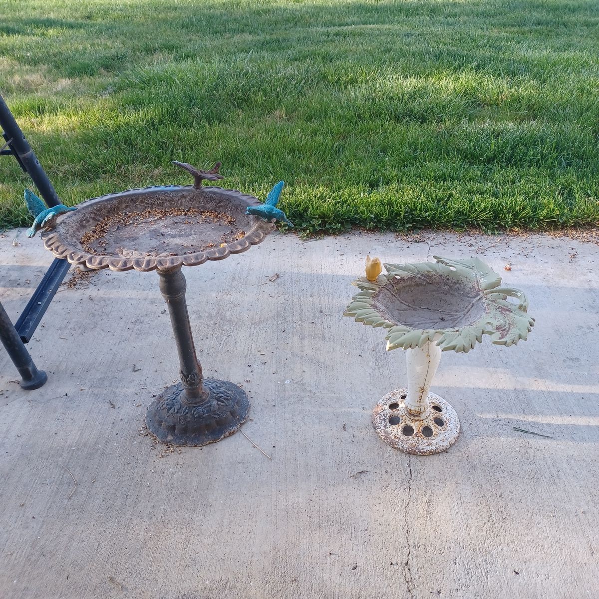 Birdbath - feeders cast iron $25 ea