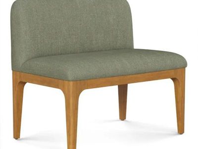 Article Rosin 34" Armless Banquette - Smoked Oak / Welsh Green
