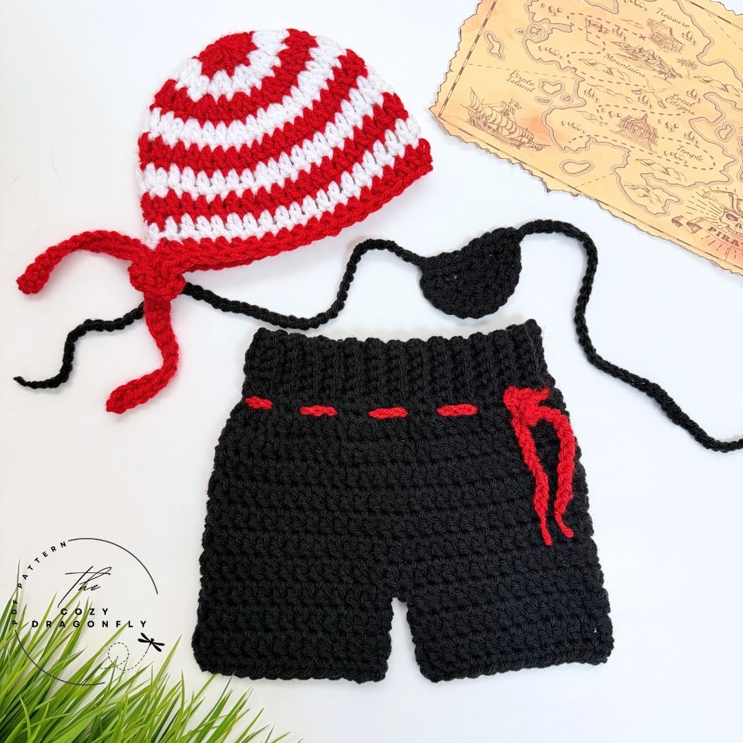 Crochet Baby Pirate Photo Prop