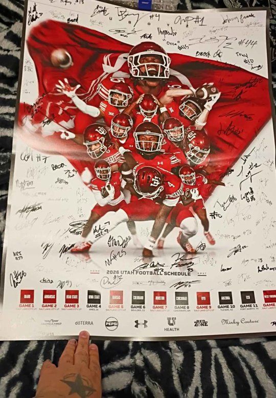 utah football poster signed
