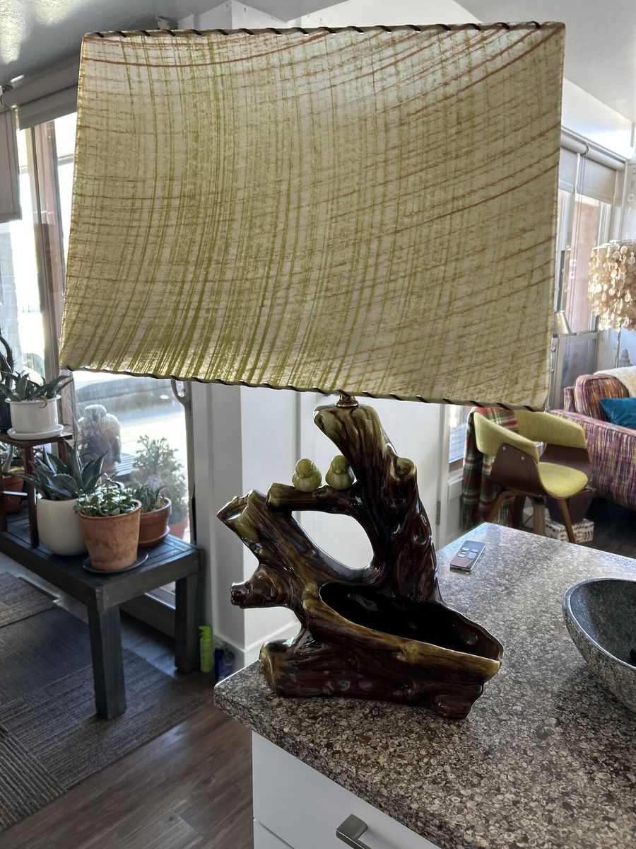 Vintage Phil-Mar Ceramic Lamp Planter with Birds