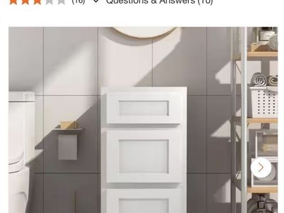 Vanity Art 15 inch White Vanity Cabinet