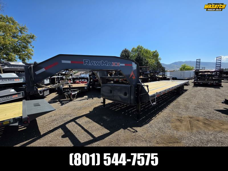 2026 RawMaxx 40' FDXS Gooseneck 16K WHD Equipment Flatbed Trailer