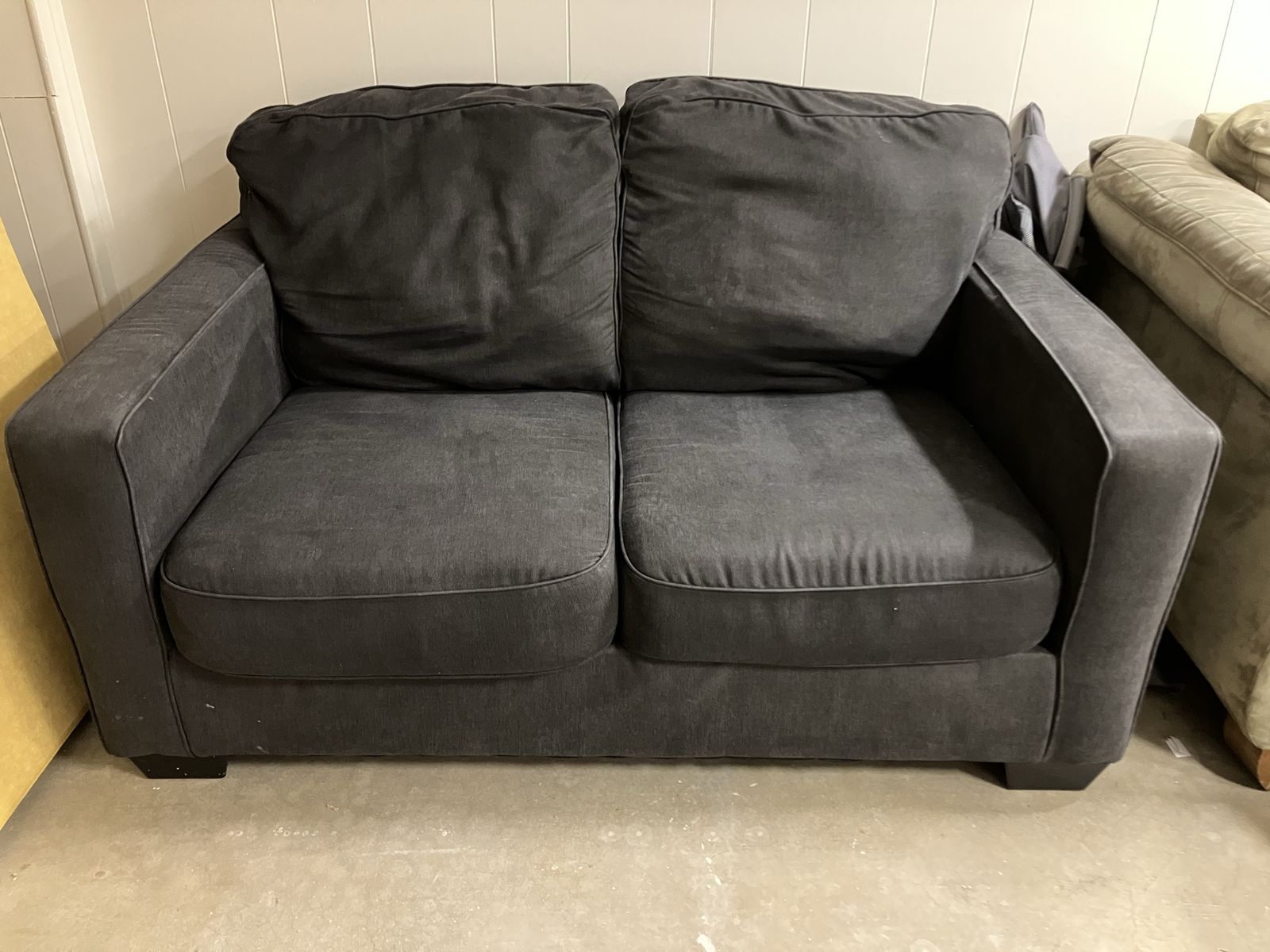 Dark Gray Fabric Sofa & Loveseat Set - 3-Seater Couch & 2-Seater Loveseat