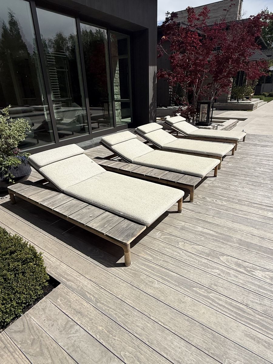 4 Designer Outdoor Chaise Lounges – Sutherland Franck by Vincent Van Duysen – Retail $6,495 Each