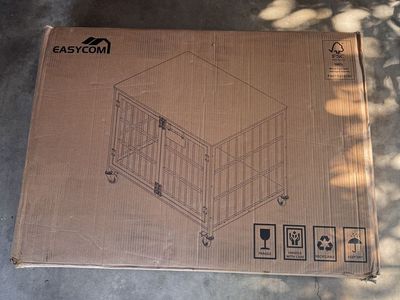 EasyCom Furniture-Style Dog Crate with Wheels