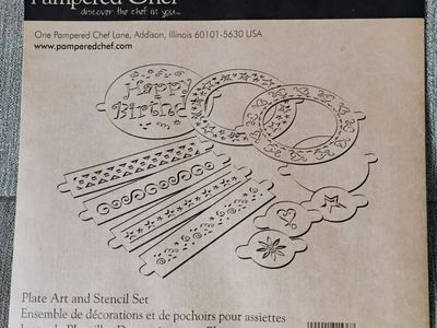 The Pampered Chef Plate Art and Stencil Set #1536