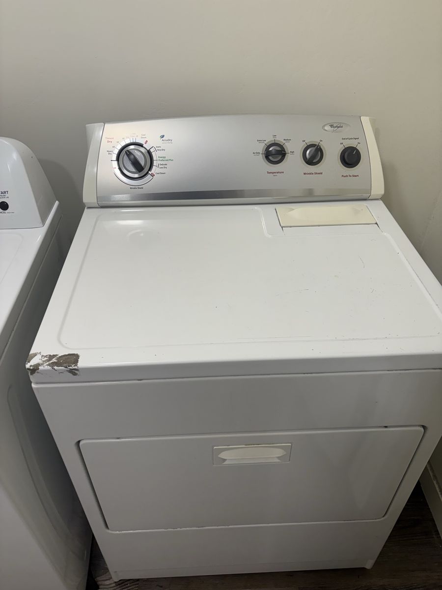 Whirlpool AccuDry Electric Dryer with Wrinkle Shield - White