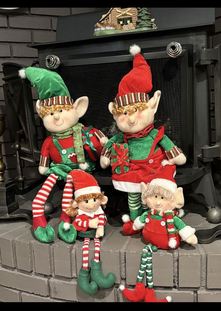 Vintage Fabric Elf Family