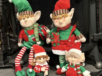 Vintage Fabric Elf Family