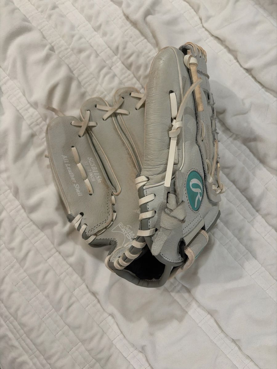 Rawlings Sure Catch 11.5" Softball/Baseball Glove Grey Leather (SCSB115M)l LEFT HANDED