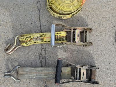 Tie down strap with ratchet(s)