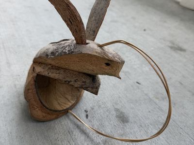 Unique Handmade Coconut Shell & Wire Art Crab Sculpture - Rustic Coastal Decor