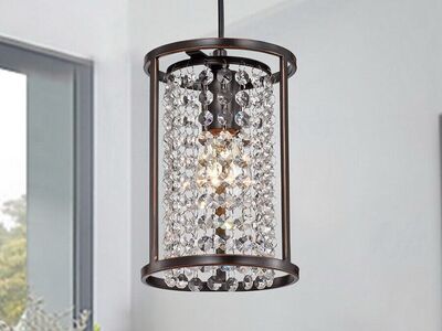 Pendant Light Oil Rubbed Bronze Finish Crystal Kitchen/Counter Chandelier Warehouse of Tiffany (Set of 2) (CB)