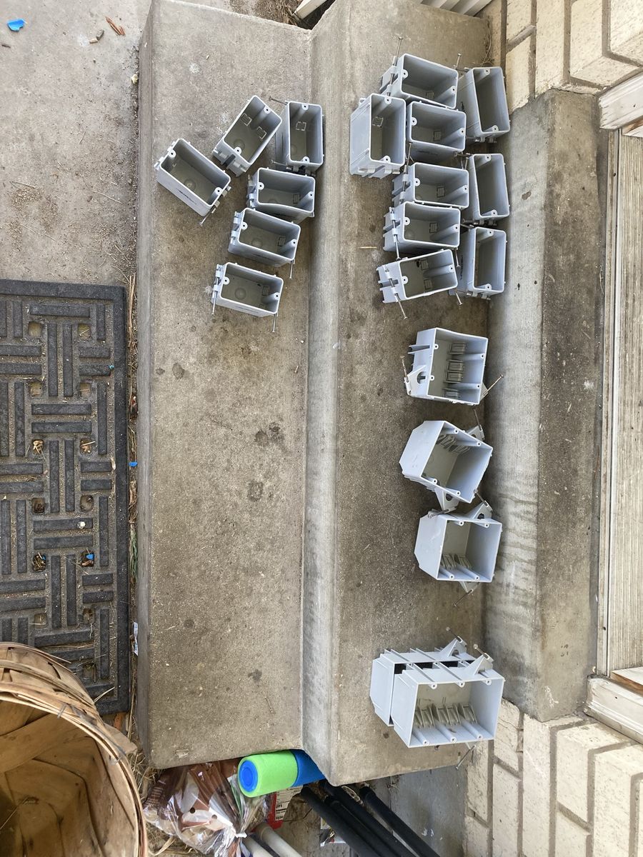 Lot of 22 Gray Electrical Outlet Boxes