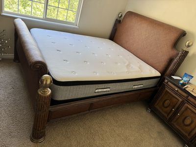 King Bed Frame + Nice Pillowtop Mattress
