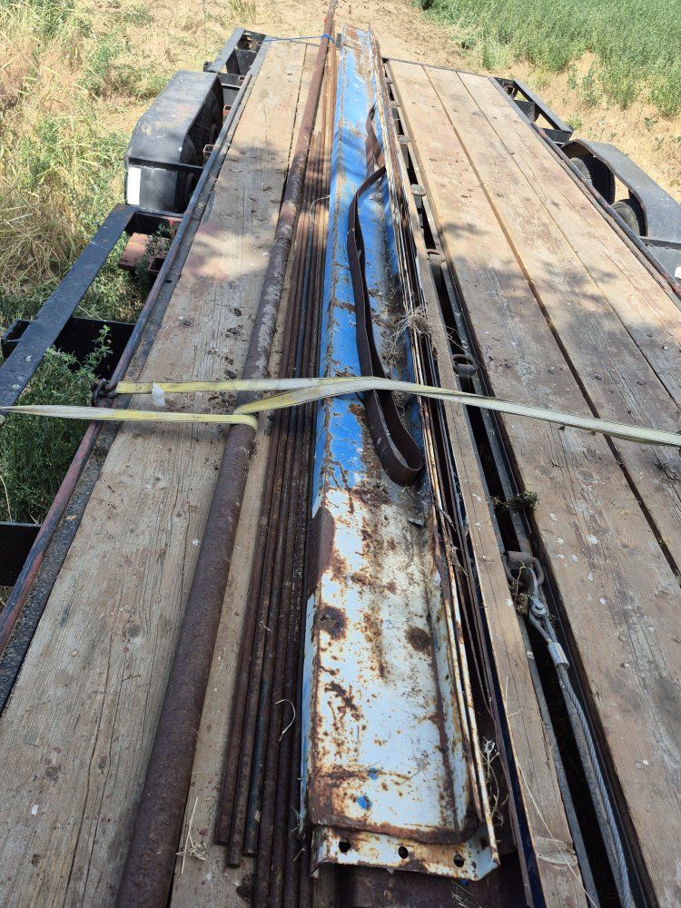 Heavy-Duty Metal Beam/Channel - Rusty, Used Condition - Industrial, Construction, Farm Equipment