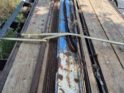 Heavy-Duty Metal Beam/Channel - Rusty, Used Condition - Industrial, Construction, Farm Equipment