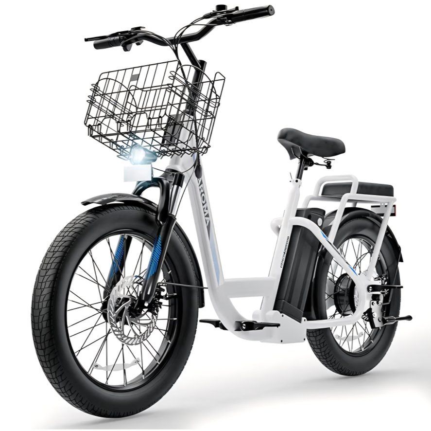 Caroma Peak 500W/800W/1200W Electric Scooter with Seat, 20" Fat Tire Electric Bike with 48V Removable Battery, Up to 30Miles & 2
