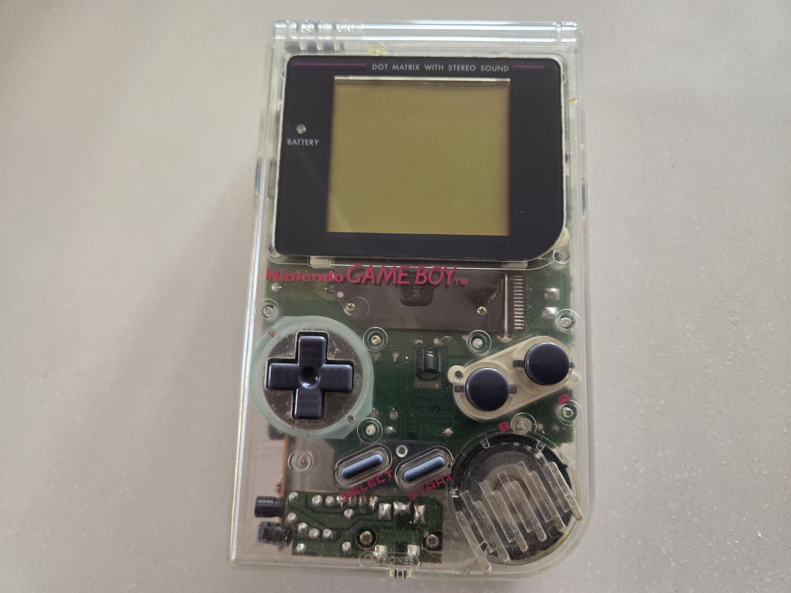 Nintendo Game Boy, Original DMG-01 Clear "Play It Loud!" Edition (Gameboy)