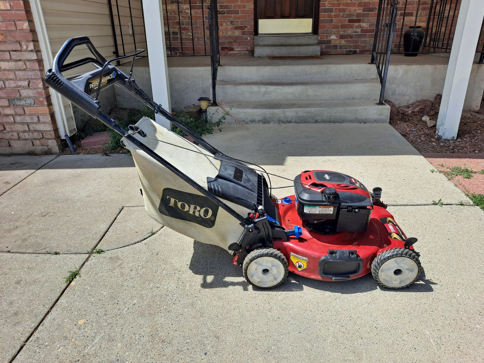 Toro rear wheel drive bagged mower, tuned