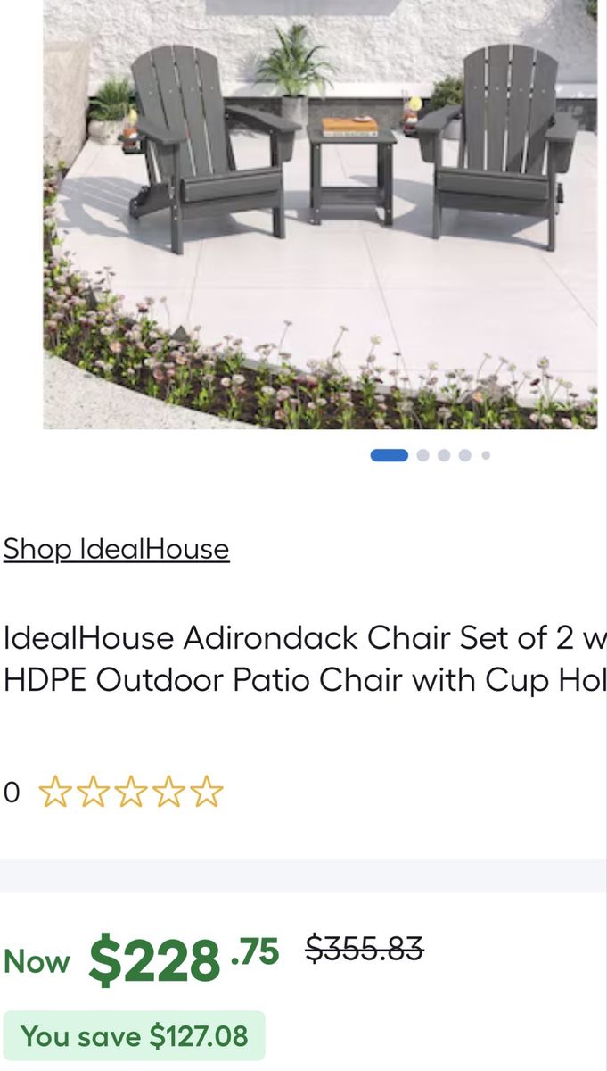 Adirondack chairs and side table