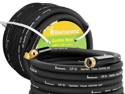 Beitopamz 200ft x 5/8" Heavy Duty Hybrid Polymer Garden Hose with 3/4" Brass Fittings